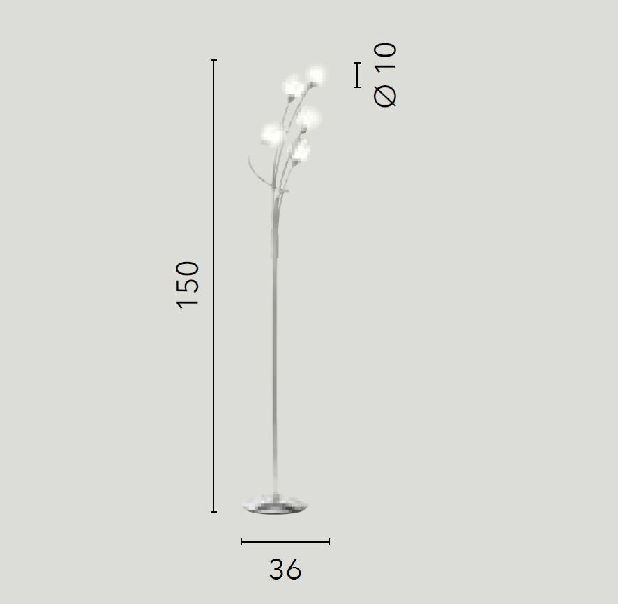 Piantana sfere doppio vetro struttura metallo cromato 5XG9 non incl. BLOG Piantana sfere doppio vetro struttura metallo cromato 5XG9 non incl. BLOG